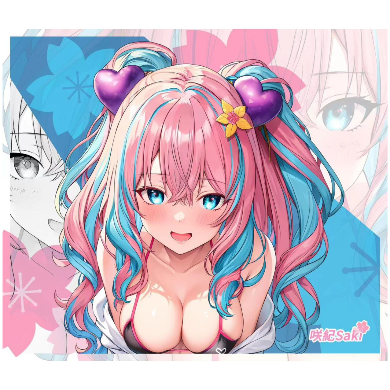 SAKU STUDIO 布製ゲーミングマウスパッド2023 LIMITED EDITION【桜/紺碧】 490*420mm
